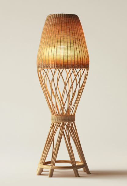 Wabi-sabi style rattan floor lamp, living room, sofa, bedroom, Japanese-style outdoor bedside garden, dining room decoration, homestay - Image 8