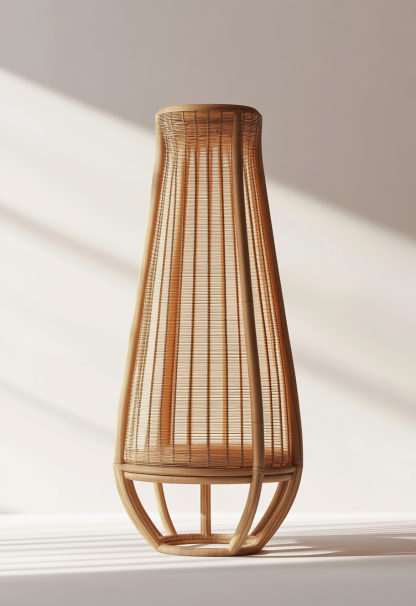 Wabi-sabi style restaurant rattan woven floor lamp, Japanese retro store restaurant hot pot restaurant lamp, Zen tea room lamp - Image 9