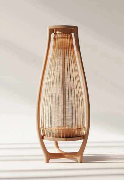 Wabi-sabi style restaurant rattan woven floor lamp, Japanese retro store restaurant hot pot restaurant lamp, Zen tea room lamp - Image 6