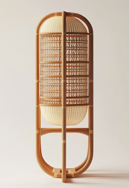 Wabi-sabi style floor lamps, rattan art restaurant hot pot restaurant lamps, tea room lamps, woven homestay chandeliers, Japanese retro stores - Image 9