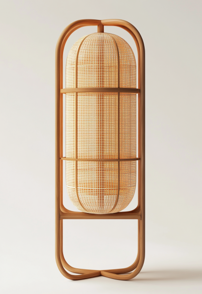 Wabi-sabi style floor lamps, rattan art restaurant hot pot restaurant lamps, tea room lamps, woven homestay chandeliers, Japanese retro stores - Image 8