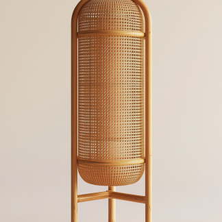 Wabi-sabi style restaurant, rattan weaving floor-standing store, Japanese retro large lamp bedroom, guesthouse decoration, hotel commercial