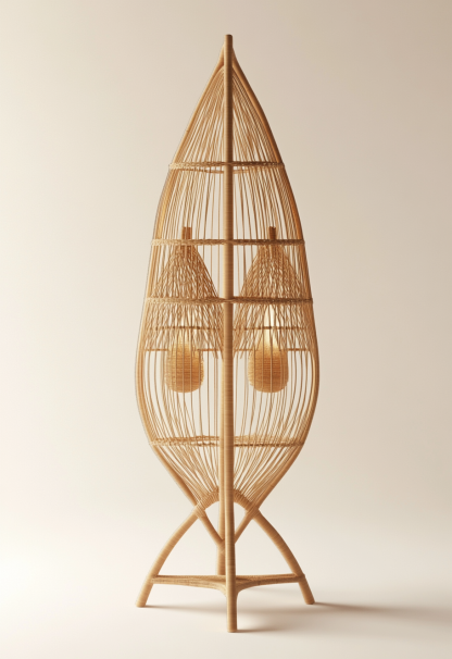 1010 Wabi-sabi style restaurant rattan woven floor lamps, Japanese retro shop, restaurant, hot pot restaurant lamps, tea room lamps