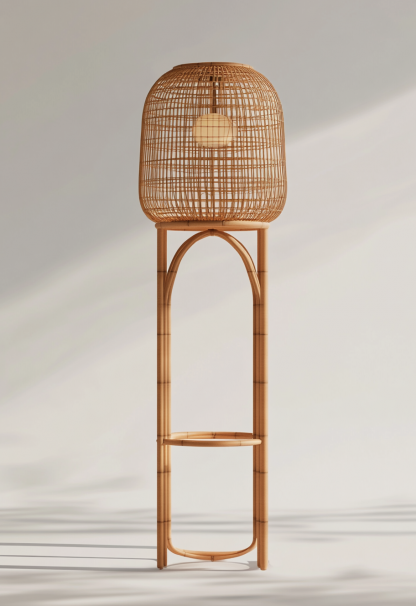 Wabi-sabi style restaurant, wicker weaving floor-standing candlesticks, Japanese retro portable tea room lamps, coffee shop, handmade 1 outdoor - Image 5