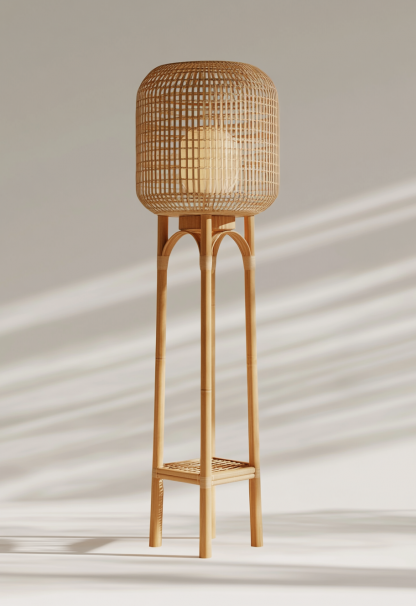 Wabi-sabi style restaurant, wicker weaving floor-standing candlesticks, Japanese retro portable tea room lamps, coffee shop, handmade 1 outdoor - Image 4