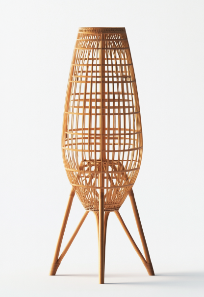 Wabi-sabi style restaurant, rattan weaving floor lamp, tea room lamp, reception shop, bedroom handmade guesthouse, coffee, Japanese fabric - Image 9