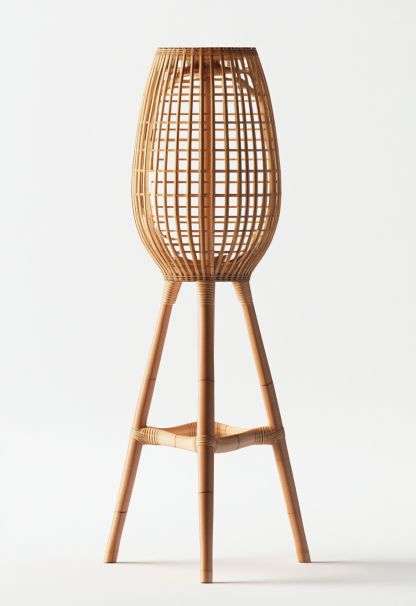 Wabi-sabi style restaurant, rattan weaving floor lamp, tea room lamp, reception shop, bedroom handmade guesthouse, coffee, Japanese fabric - Image 7