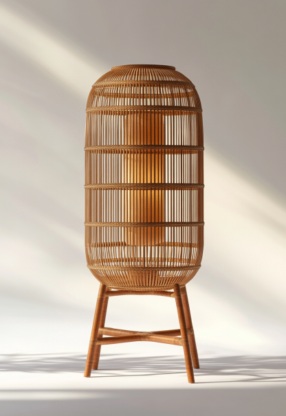 Wabi-sabi style restaurant, rattan weaving floor-standing store, Japanese retro large lamp bedroom, guesthouse decoration, hotel commercial - Image 9