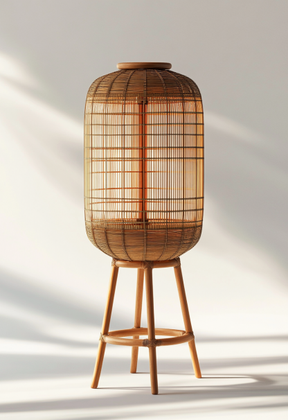 Wabi-sabi style restaurant, rattan weaving floor-standing store, Japanese retro large lamp bedroom, guesthouse decoration, hotel commercial - Image 8
