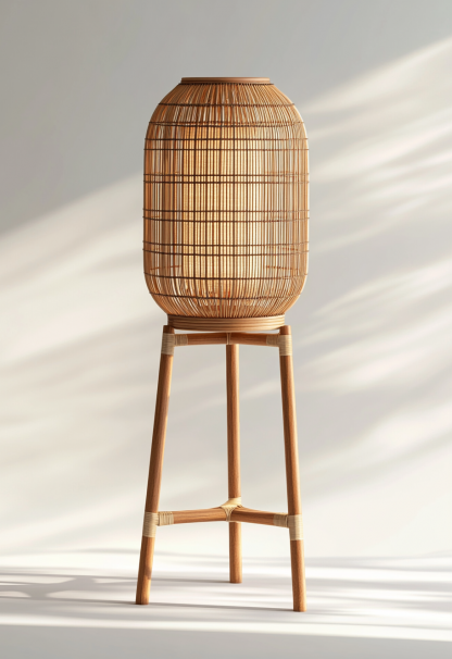 Wabi-sabi style restaurant, rattan weaving floor-standing store, Japanese retro large lamp bedroom, guesthouse decoration, hotel commercial - Image 7