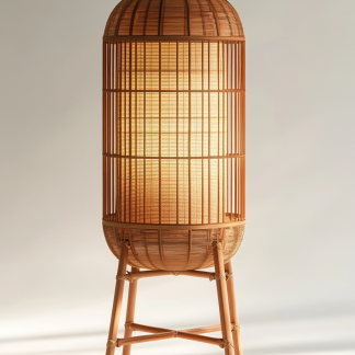 Wabi-sabi style restaurant, rattan weaving floor-standing store, Japanese retro large lamp bedroom, guesthouse decoration, hotel commercial