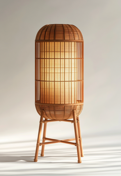 Wabi-sabi style restaurant, rattan weaving floor-standing store, Japanese retro large lamp bedroom, guesthouse decoration, hotel commercial