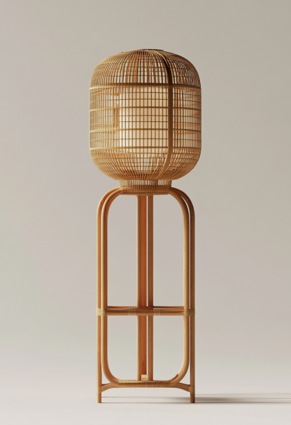 Wabi-sabi style restaurant, wicker weaving floor-standing candlesticks, Japanese retro portable tea room lamps, coffee shop, handmade 1 outdoor - Image 9