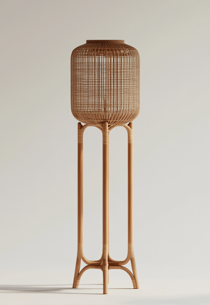 Wabi-sabi style restaurant, wicker weaving floor-standing candlesticks, Japanese retro portable tea room lamps, coffee shop, handmade 1 outdoor - Image 8