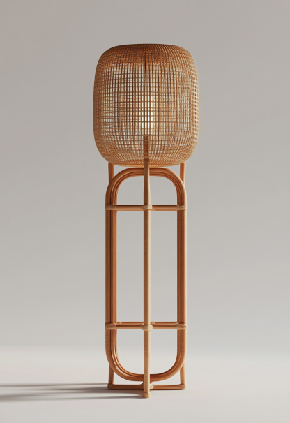 Wabi-sabi style restaurant, wicker weaving floor-standing candlesticks, Japanese retro portable tea room lamps, coffee shop, handmade 1 outdoor - Image 7