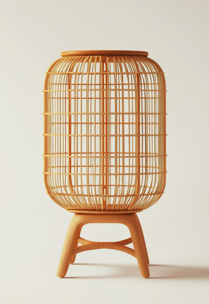 1010 Wabi-sabi style restaurant rattan woven floor lamps, Japanese retro shop, restaurant, hot pot restaurant lamps, tea room lamps - Image 4