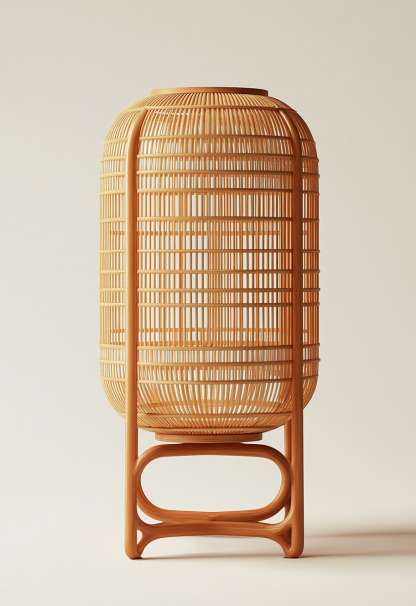 1010 Wabi-sabi style restaurant rattan woven floor lamps, Japanese retro shop, restaurant, hot pot restaurant lamps, tea room lamps - Image 3
