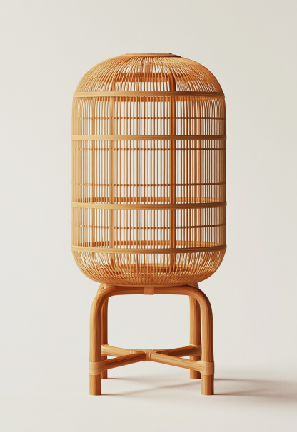 1010 Wabi-sabi style restaurant rattan woven floor lamps, Japanese retro shop, restaurant, hot pot restaurant lamps, tea room lamps - Image 2