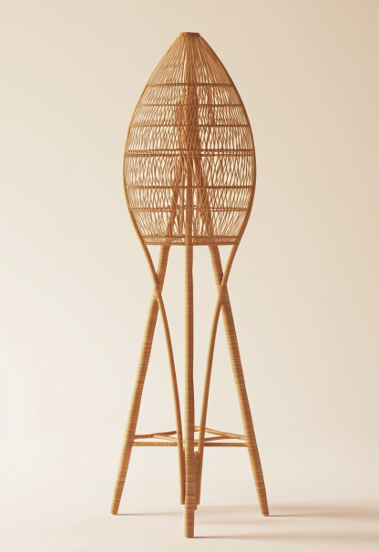 Wabi-sabi style restaurant, rattan weaving floor-standing store, Japanese retro large lamp bedroom, guesthouse decoration, hotel commercial - Image 4