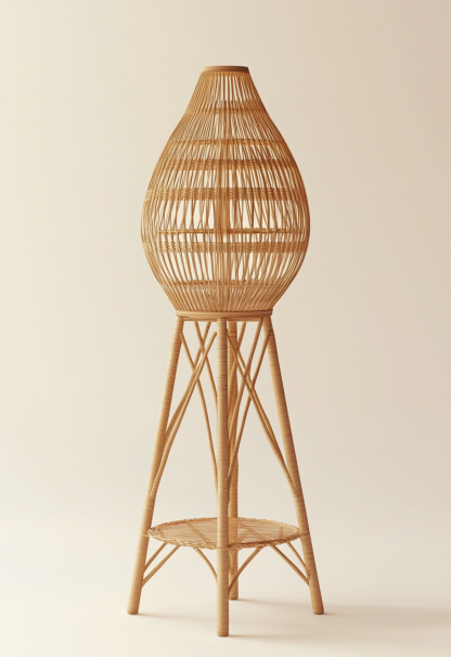Wabi-sabi style restaurant, rattan weaving floor-standing store, Japanese retro large lamp bedroom, guesthouse decoration, hotel commercial - Image 3