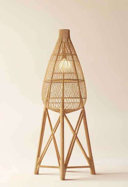 Wabi-sabi style restaurant, rattan weaving floor-standing store, Japanese retro large lamp bedroom, guesthouse decoration, hotel commercial - Image 2