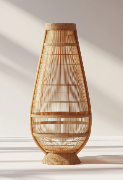 Wabi-sabi style restaurant, wicker woven floor lamps, simple and modern tea table, Nordic decorative lamps, Japanese retro Zen atmosphere - Image 4