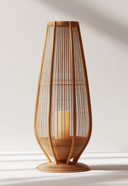 Wabi-sabi style restaurant, wicker woven floor lamps, simple and modern tea table, Nordic decorative lamps, Japanese retro Zen atmosphere - Image 2