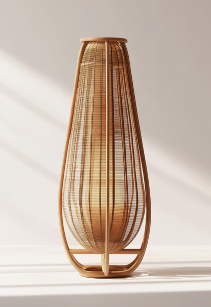 Wabi-sabi style restaurant, wicker weaving floor-standing candlesticks, Japanese retro portable tea room lamps, coffee shop, handmade 1 outdoor - Image 2