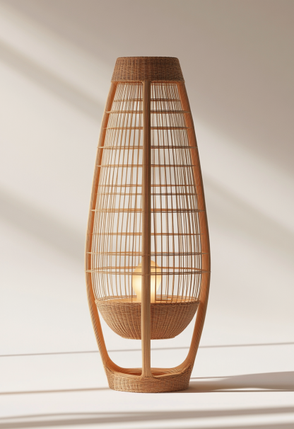 Wabi-sabi style restaurant, wicker weaving floor-standing candlesticks, Japanese retro portable tea room lamps, coffee shop, handmade 1 outdoor - Image 9