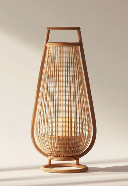 Wabi-sabi style restaurant, wicker weaving floor-standing candlesticks, Japanese retro portable tea room lamps, coffee shop, handmade 1 outdoor - Image 8