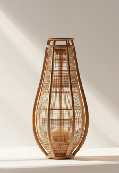 Wabi-sabi style restaurant, wicker weaving floor-standing candlesticks, Japanese retro portable tea room lamps, coffee shop, handmade 1 outdoor - Image 7