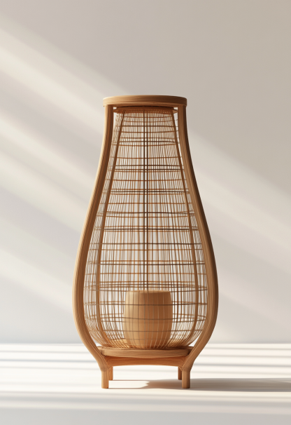 Wabi-sabi style restaurant, wicker weaving floor-standing candlesticks, Japanese retro portable tea room lamps, coffee shop, handmade 1 outdoor - Image 6
