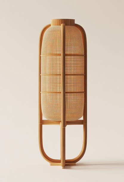 10 Wabi-sabi style restaurant rattan woven floor lamps, Japanese retro shop restaurant hot pot restaurant lamps, Zen tea room lamps - Image 5