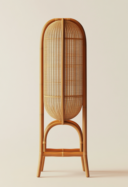 10 Wabi-sabi style restaurant rattan woven floor lamps, Japanese retro shop restaurant hot pot restaurant lamps, Zen tea room lamps - Image 4