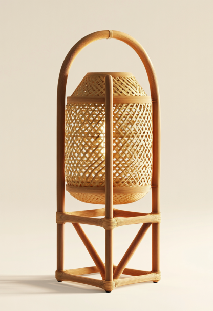 Wabi-sabi style restaurant, wicker woven floor lamps, simple and modern tea table, Nordic decorative lamps, Japanese retro Zen atmosphere - Image 8