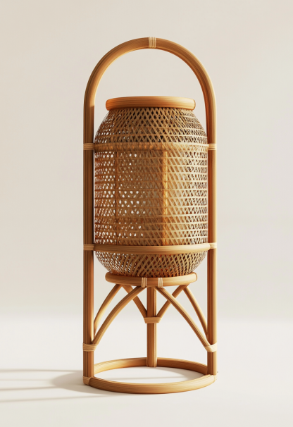 Wabi-sabi style restaurant, wicker woven floor lamps, simple and modern tea table, Nordic decorative lamps, Japanese retro Zen atmosphere - Image 7