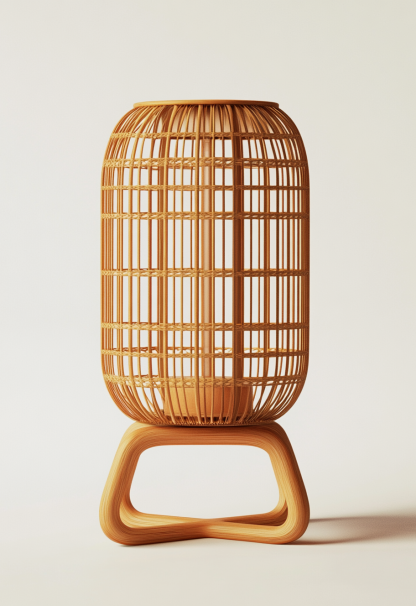 Wabi-sabi style restaurant rattan woven floor lamp, Japanese retro store restaurant hot pot restaurant lamp, Zen tea room lamp - Image 5