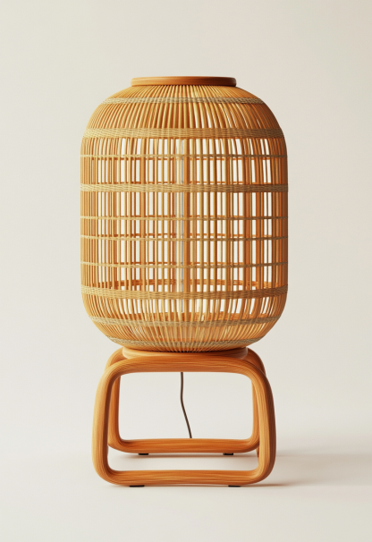 Wabi-sabi style restaurant rattan woven floor lamp, Japanese retro store restaurant hot pot restaurant lamp, Zen tea room lamp - Image 4