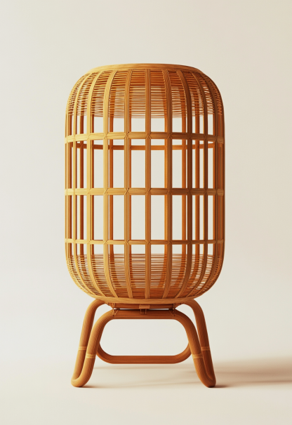 Wabi-sabi style restaurant rattan woven floor lamp, Japanese retro store restaurant hot pot restaurant lamp, Zen tea room lamp - Image 2