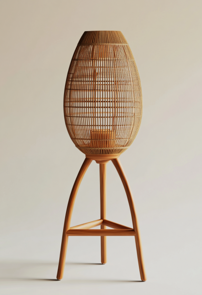 Wabi-sabi style restaurant, rattan weaving floor lamp shop, bedroom hotel, tea room, Japanese retro dining table, guesthouse hotel - Image 4