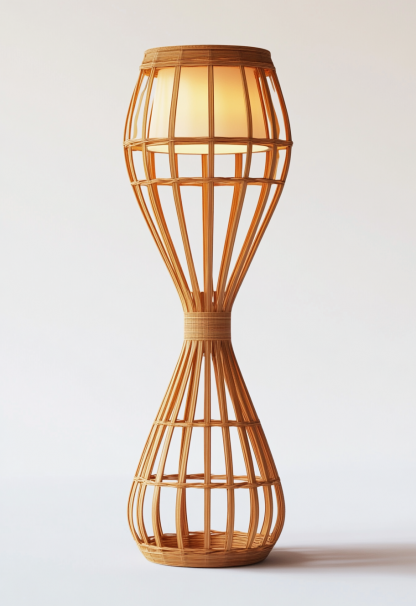 Wabi-sabi style restaurant, wicker woven floor lamps, handcrafted living room, Japanese retro coffee shop, lantern bedroom - Image 9