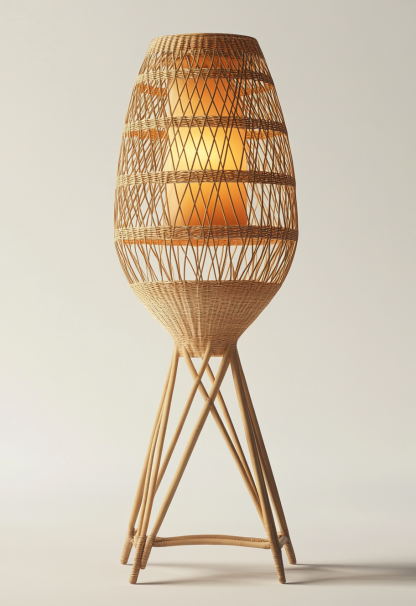 Wabi-sabi style restaurant, wicker weaving floor-standing candlesticks, Japanese retro portable tea room lamps, coffee shop, handmade 1 outdoor - Image 9