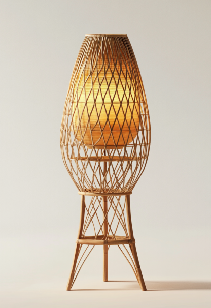 Wabi-sabi style restaurant, wicker weaving floor-standing candlesticks, Japanese retro portable tea room lamps, coffee shop, handmade 1 outdoor - Image 6