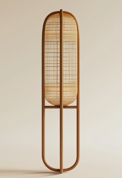 Jifeng Restaurant, wicker woven floor lamp, homestay, Coffee Shop, tea room, Japanese retro designer store creativity - Image 5