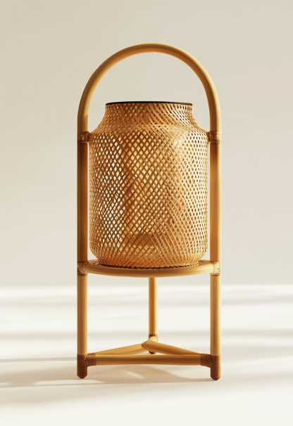 Wabi-sabi style restaurant, rattan weaving floor-standing store, Japanese retro large lamp bedroom, guesthouse decoration, hotel commercial - Image 8