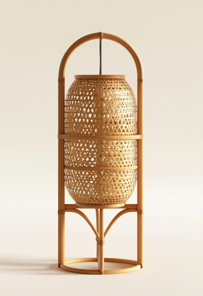 Wabi-sabi style restaurant, rattan weaving floor-standing store, Japanese retro large lamp bedroom, guesthouse decoration, hotel commercial