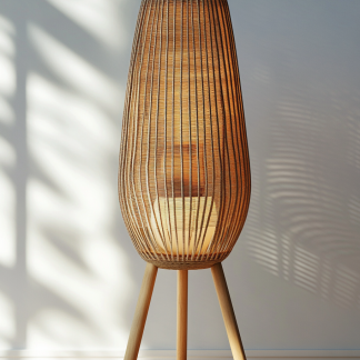 Wabi-sabi style restaurant, rattan weaving floor-standing store, Japanese retro large lamp bedroom, guesthouse decoration, hotel commercial