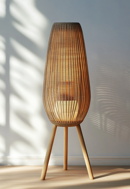 Wabi-sabi style restaurant, rattan weaving floor-standing store, Japanese retro large lamp bedroom, guesthouse decoration, hotel commercial