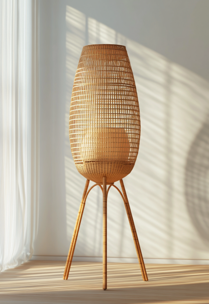 Wabi-sabi style restaurant, rattan weaving floor-standing store, Japanese retro large lamp bedroom, guesthouse decoration, hotel commercial - Image 4