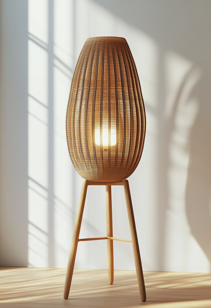 Wabi-sabi style restaurant, rattan weaving floor-standing store, Japanese retro large lamp bedroom, guesthouse decoration, hotel commercial - Image 2